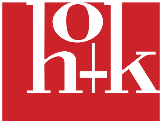 Red HOK Group logo with the lowercase letters h, o, k in white font. 