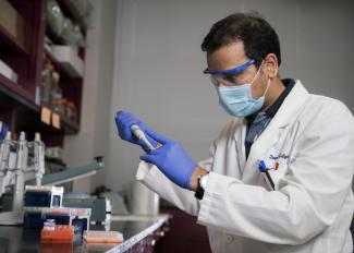 photo of researcher in a lab