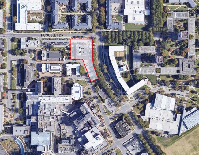 aerial view of map of HEB site plan