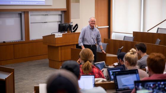 Professor teaching a class in Gatton College of Business