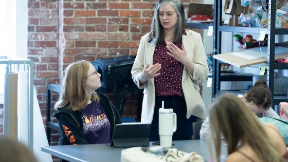 Jody Stokes-Casey teaches an art education class.