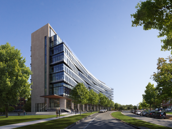 View of building from University Drive. 