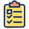a cartoon clipboard with a checklist on the front